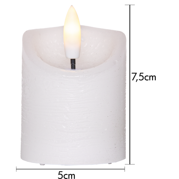 Stearinlys LED Blokklys 2-pakning Flamme Rustic 7,5 cm