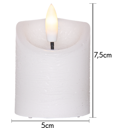 Stearinlys LED Blokklys 2-pakning Flamme Rustic 7,5 cm