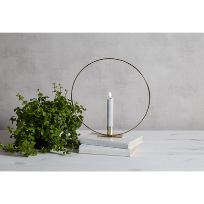 Lysestake stående Ring inkl. LED-lys Messing