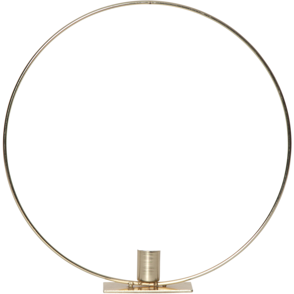 Lysestake stående Ring inkl. LED-lys Messing