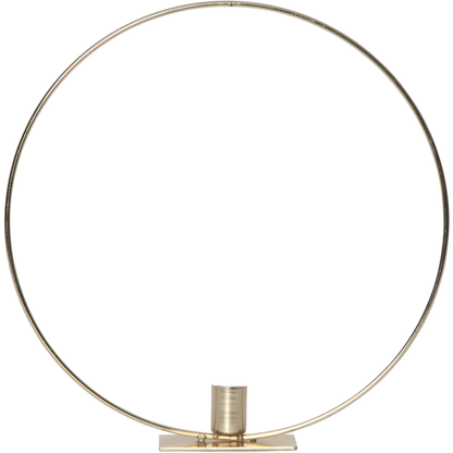 Lysestake stående Ring inkl. LED-lys Messing