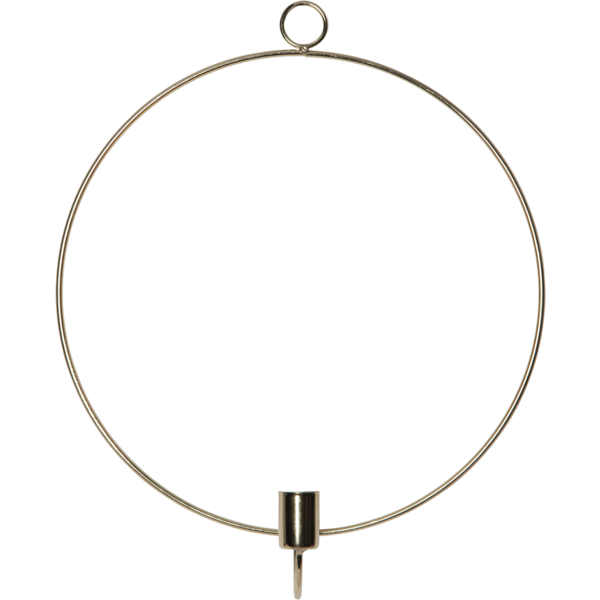 Lysestake vegg ring inkl. LED-lys messing