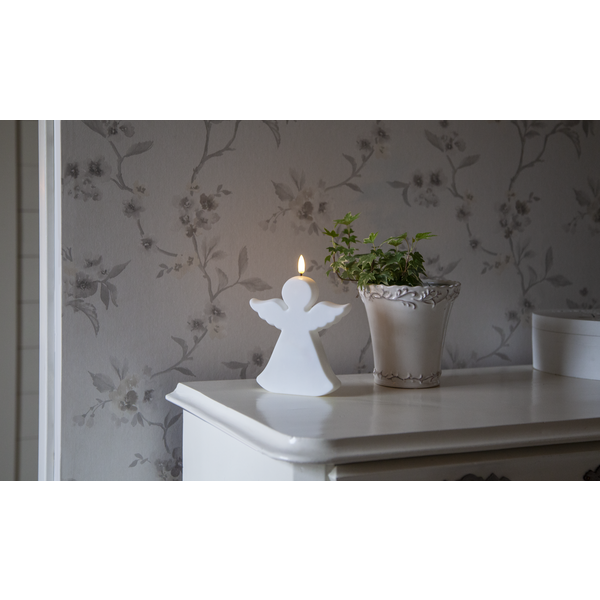 Gravpynt LED Gravlys Engel Hvit 18 cm