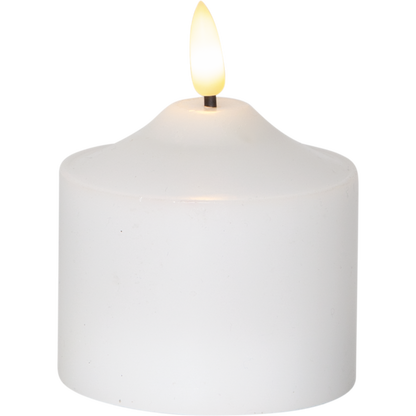 Stearinlys LED Blokklys Flamme Topp Hvit 9,5 cm