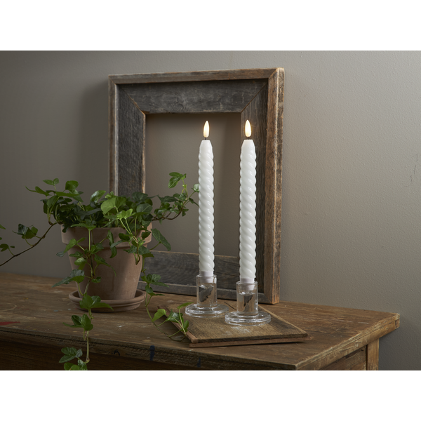 Stearinlys LED Antikklys 2-pakning Swirl 25 cm