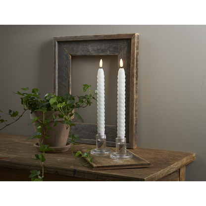 Stearinlys LED Antikklys 2-pakning Swirl 25 cm