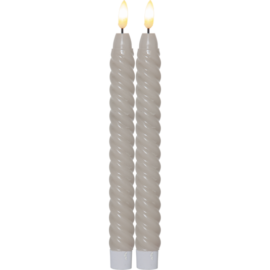 Stearinlys LED Antikklys 2-pakning Swirl 25 cm