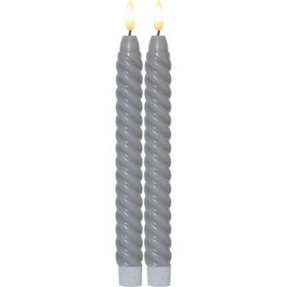 Stearinlys LED Antikklys 2-pakning Swirl 25 cm