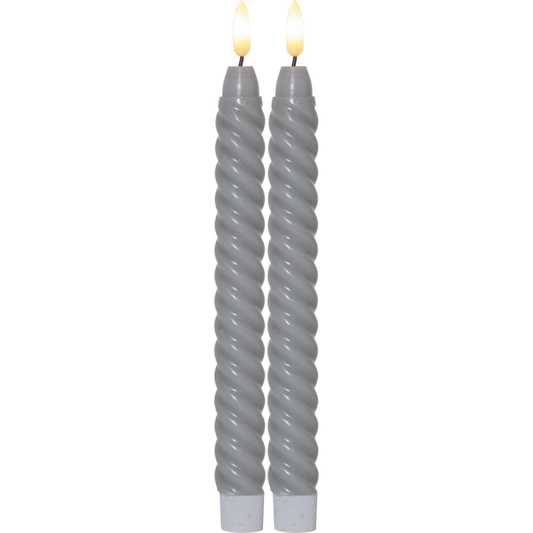 Stearinlys LED Antikklys 2-pakning Swirl 25 cm