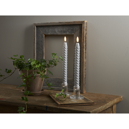 Stearinlys LED Antikklys 2-pakning Swirl 25 cm