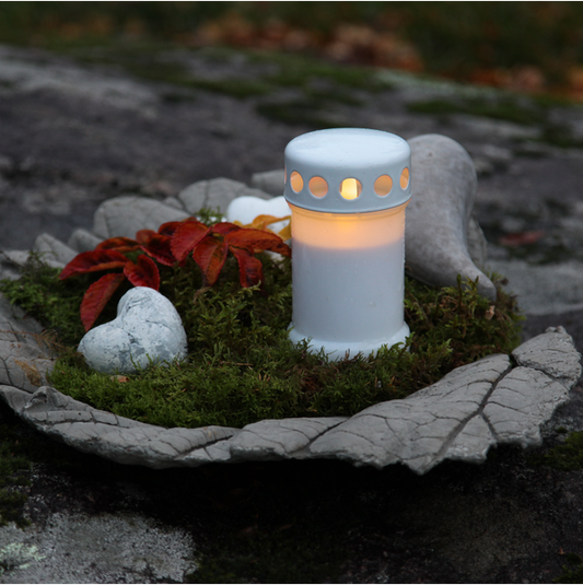 Gravpynt LED Gravlys Serene Hvit 13,5 cm