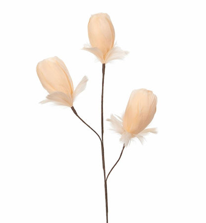 Dekorasjon Kvist Fjærknopp Aprikos 3-pakning 85 cm