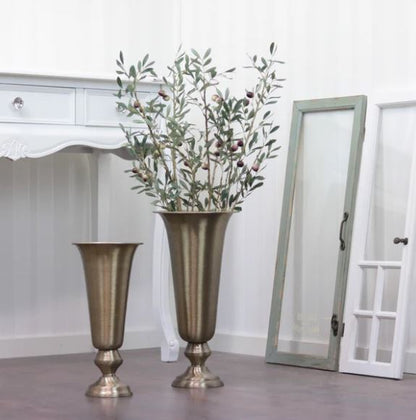 Blomsterpotte Pokal/Vase Tara Børstet Messing 36 cm