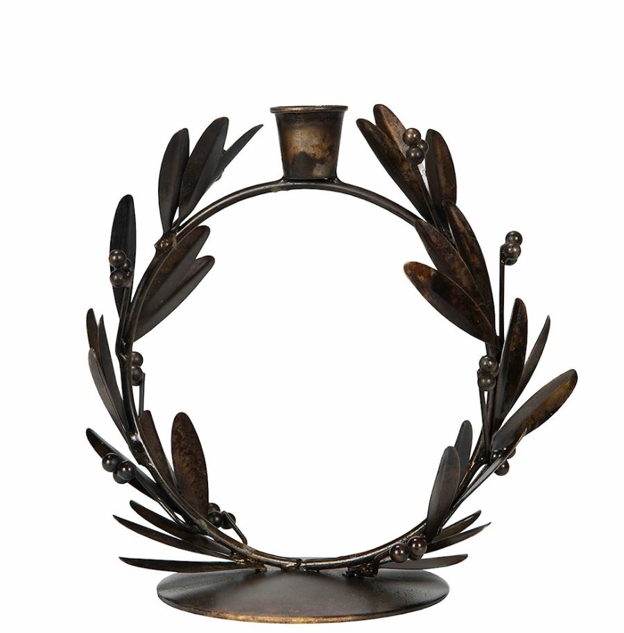 Lysestake Blad 2-pakning Antikk Brun 17 cm