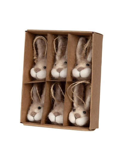 Påskepynt Heng Ulldyr Kaninhode 6-pakning