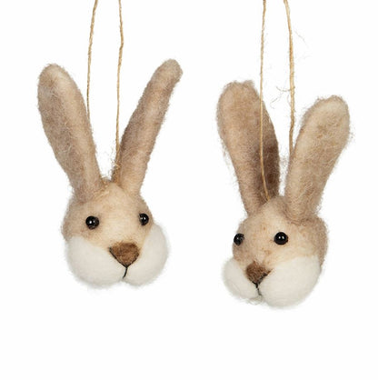 Påskepynt Heng Ulldyr Kaninhode 6-pakning