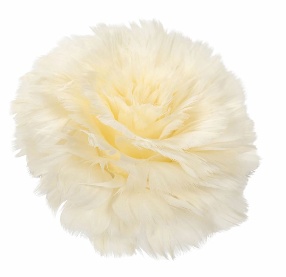 Dekorasjon Fjærblomst med Klemme Vanilje 6-pakning Ø11 cm