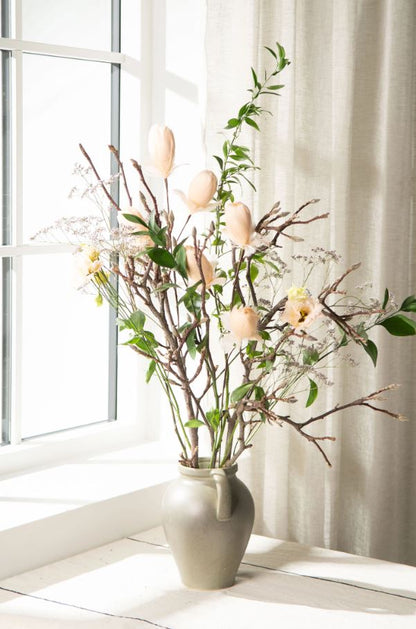 Dekorasjon Fjærblomst med Klemme Aprikos 6-pakning Ø11 cm