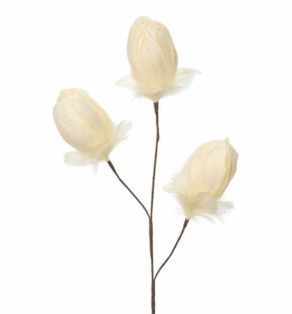 Dekorasjon Kvist Fjærknopp Vanilje 3-pakning 85 cm