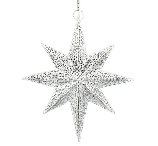 Adventsstjerne belysning - Antikk hvit 50 cm