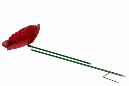 Hagedekorasjon Hagepynt Hagestaker 2-pakk Valmue Metal Red 132 cm