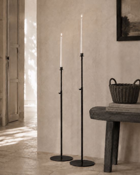 Lysestake Reglerbar 82-154 cm - svart