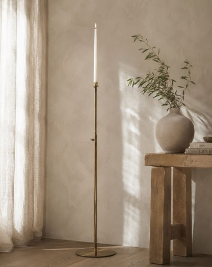 Lysestake Reglerbar 82-154 cm - antik mässing