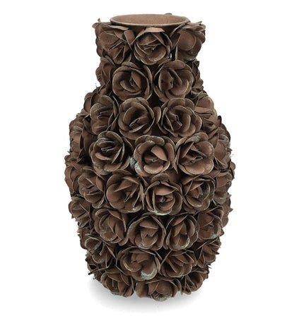 Dekorativ Vase Ofelia Blomstrande Brun Ø20x30cm Metall På lager: Uke 38