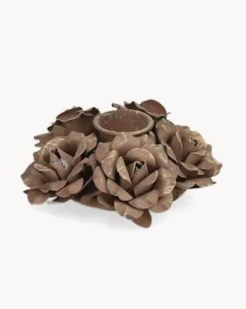 Lysestake Floral 2-pakning Brun Ø10x4cm På lager: Uke 37