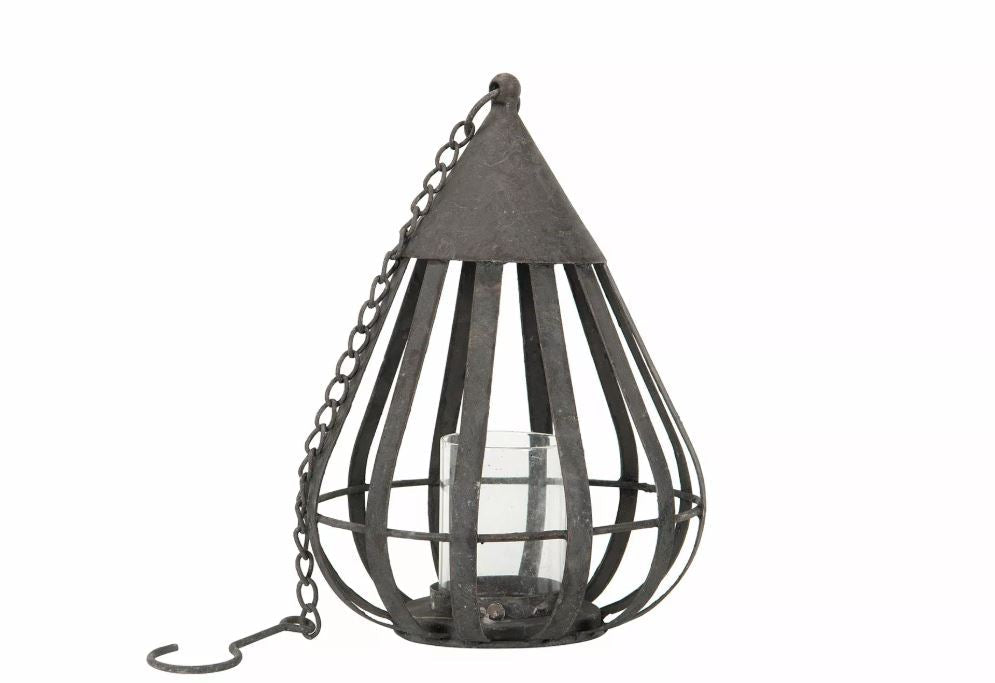 Lyslykt Dråpe Kjede Metall 19x19x26cm