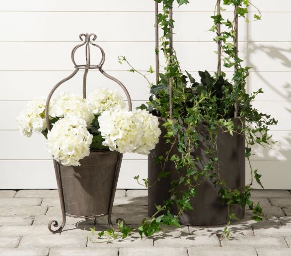 Utendørs Blomsterpotte Krone Metall 64 cm