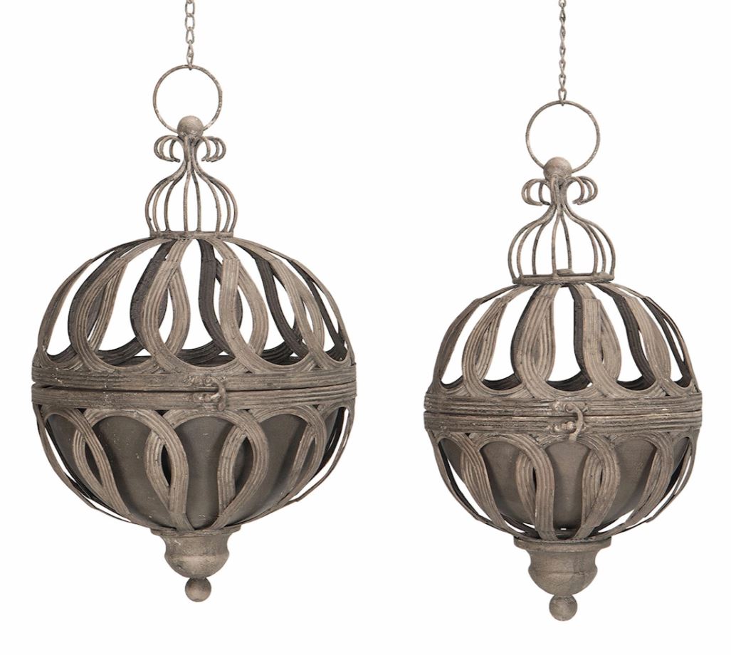 Utendørs Blomsterpotte Ampel 2-pack Grå