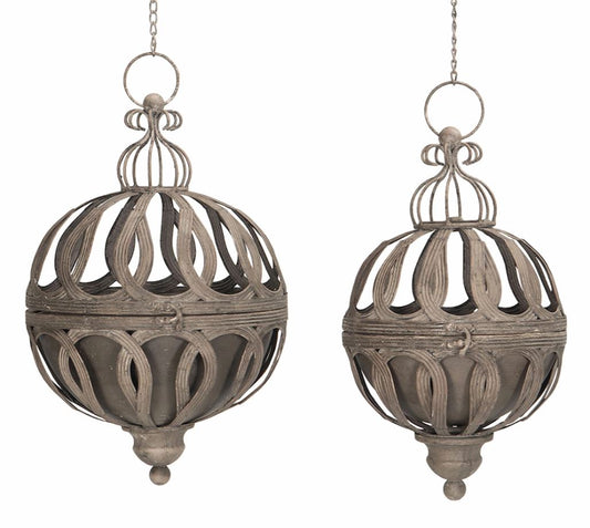 Utendørs Blomsterpotte Ampel 2-pack Grå