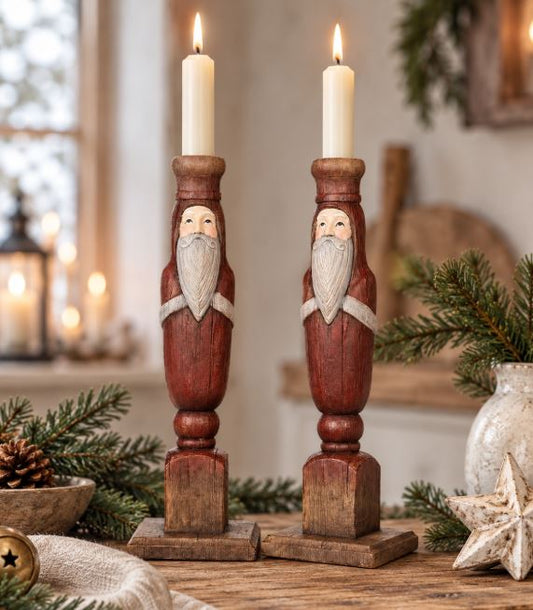 Julelysestake 2-pack Nisse Rød 30 cm
