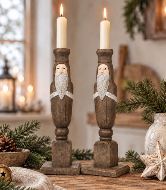 Julelysestake 2-pack Nisse Natur 30 cm