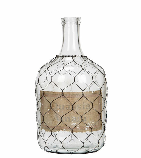 Vase Flaske med nett Klar 25 cm