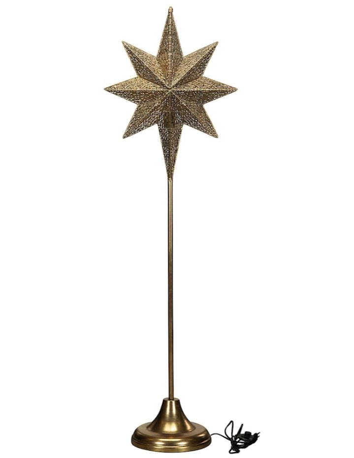 Belysning Jul Gulvlampe Stjerne 159 cm Guld