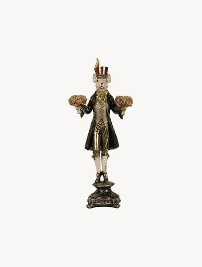 Lysestake Mus - Grønn poly 46 cm | Figurlysestake til kronelys