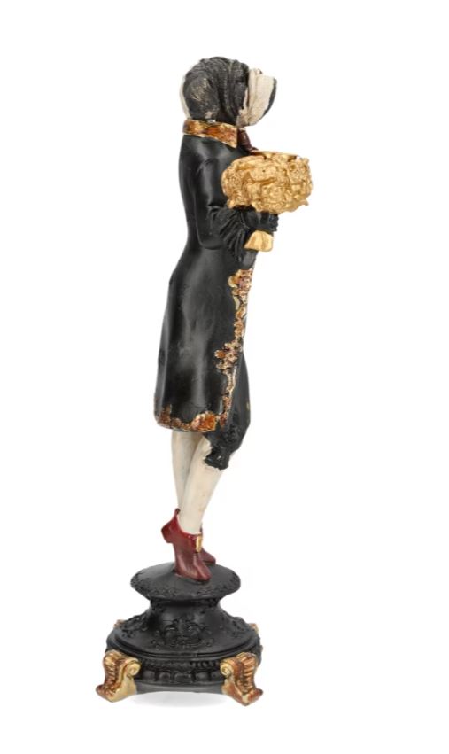 Lysestake Bulldog - 40 cm polyresin | Til kronelys