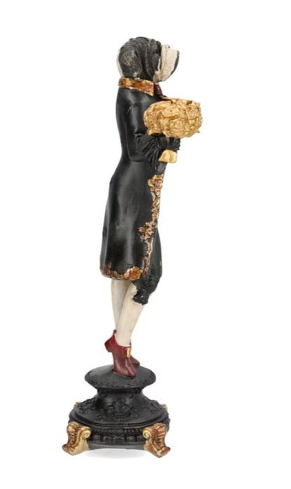 Lysestake Bulldog - 40 cm polyresin | Til kronelys