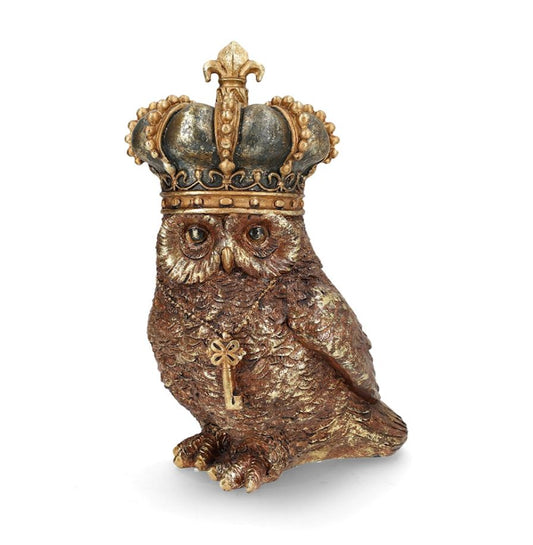 Dekorasjon Ugle med Krone 16x14x26cm I lager: Uke 31