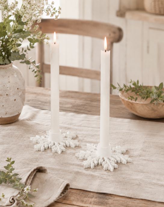 Julelysestake Snøfnugg 2-pakning Ø15x4 cm