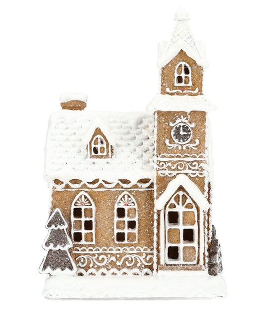 Belysning jul LED Lykta Pepperkakehus 14x12x21cm