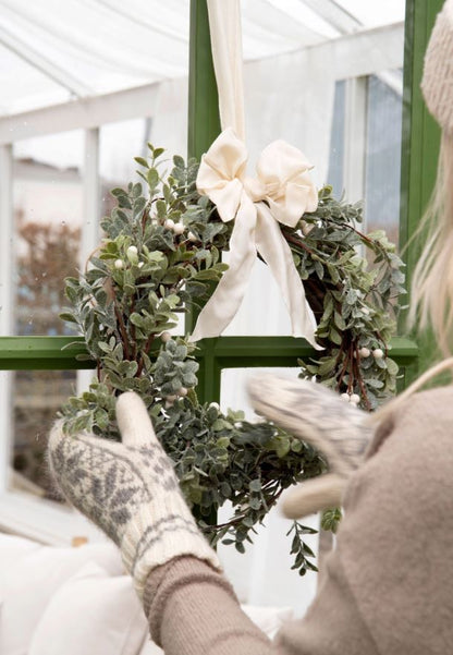 Jul diverse Krans Rimfrost Blad/Bær Ø35 cm