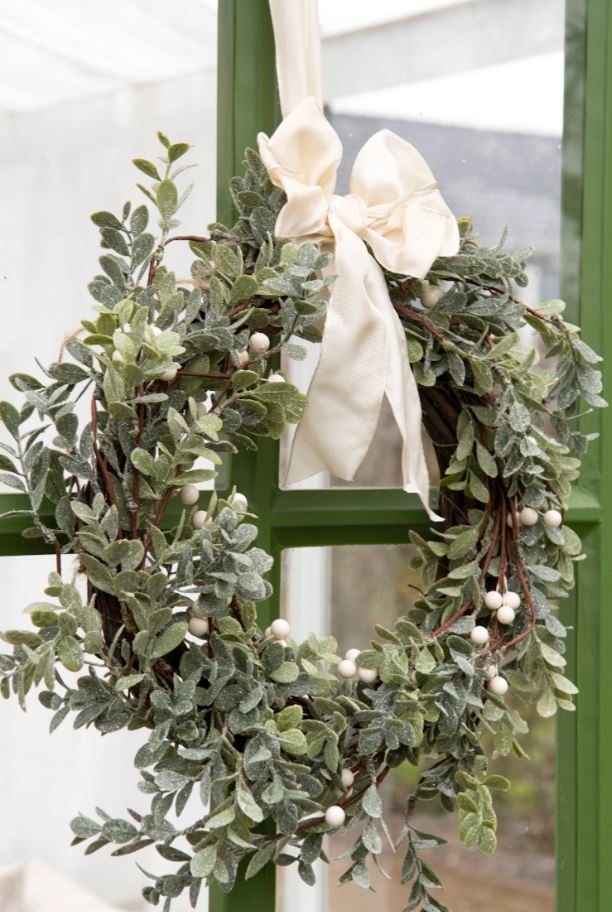 Jul diverse Krans Rimfrost Blad/Bær Ø35 cm