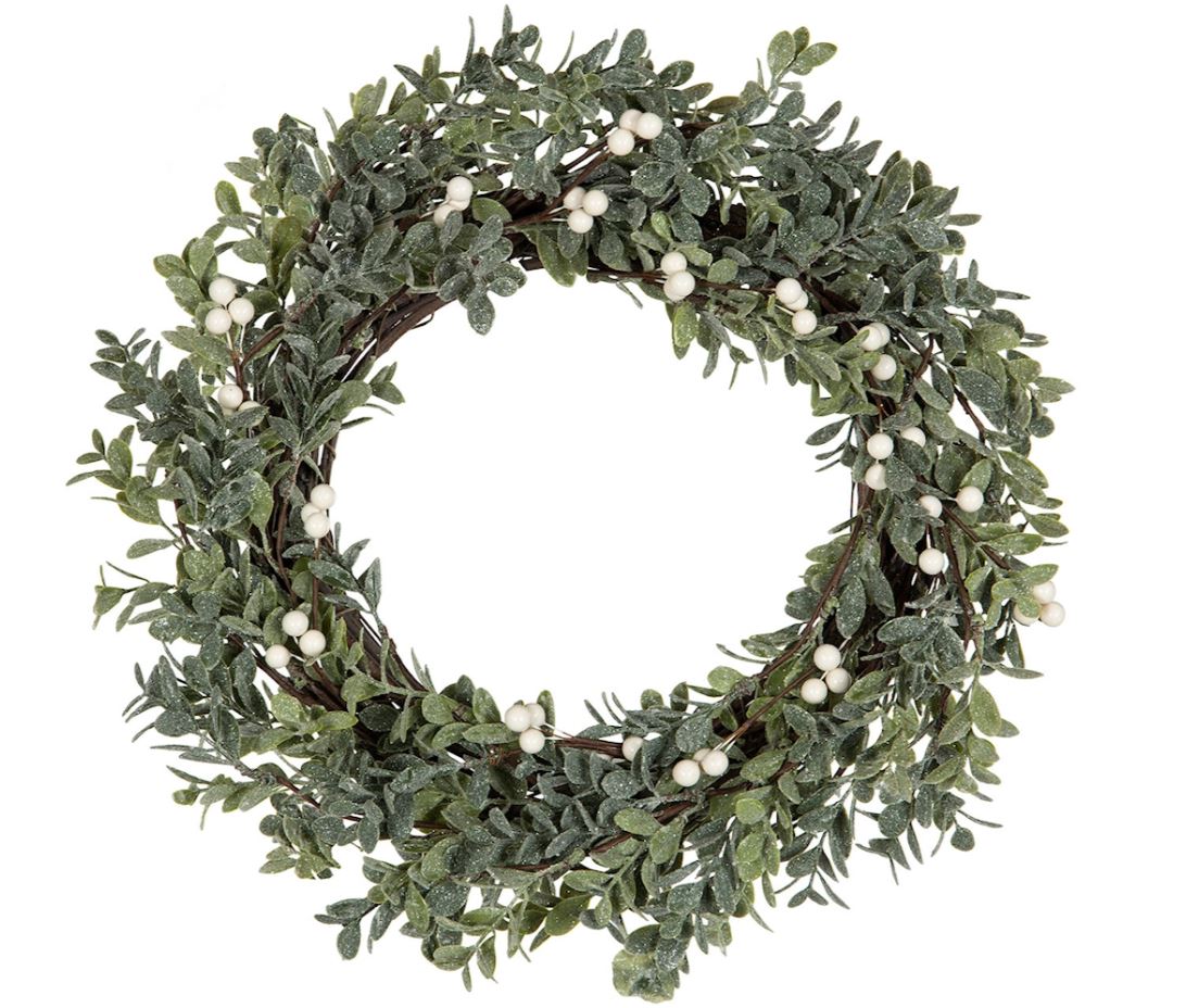 Jul diverse Krans Rimfrost Blad/Bær Ø35 cm