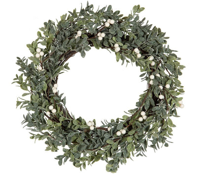 Jul diverse Krans Rimfrost Blad/Bær Ø35 cm