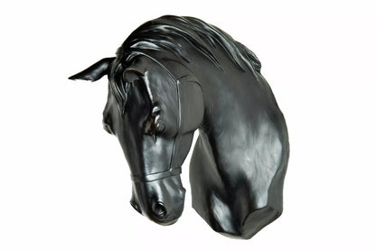 Veggdekor Hestehode Sort Poly 23x43x42cm