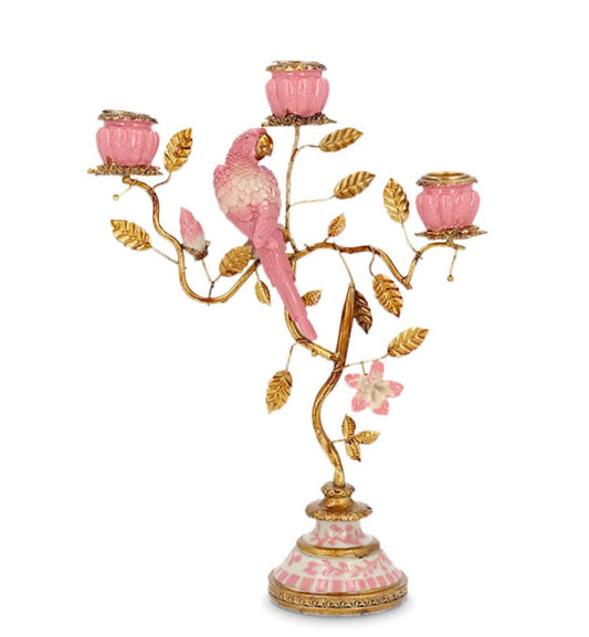 Lysestake Fugleblad Rosa 23x9x32 cm