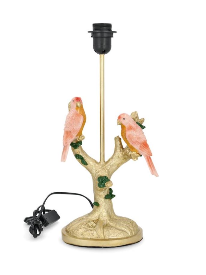 Bordlampe Lampfot Fugler på Gren 44 cm